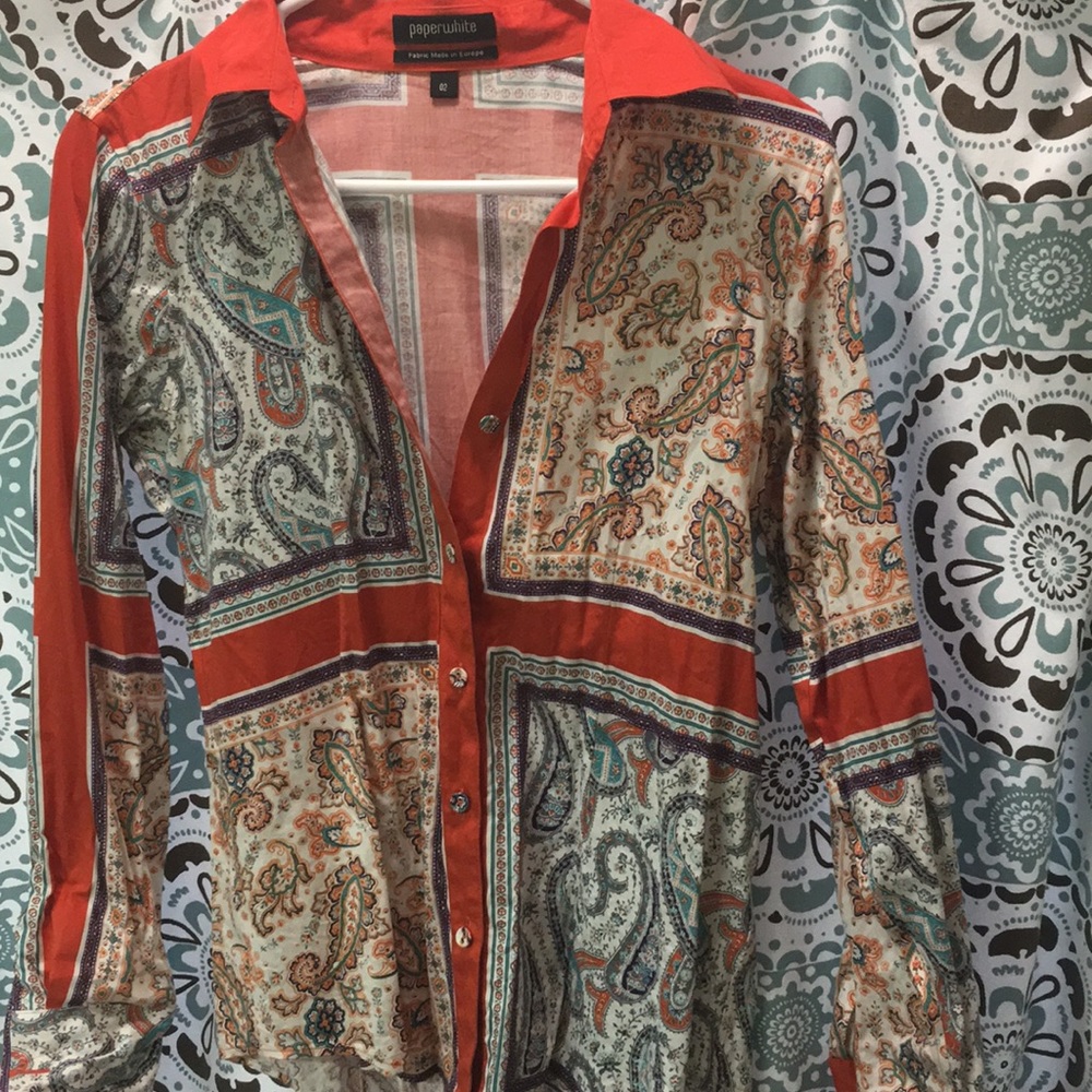 Papell Studio Multicolor Paisley Blouse